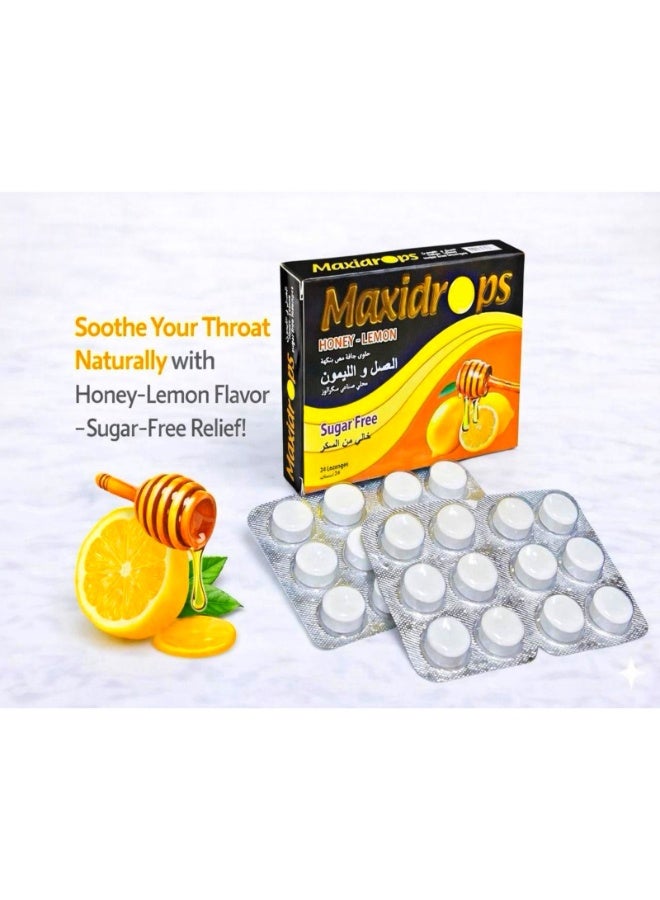 Maxidrops, Honey & Lemon Sugar Free Lozenges 24 pieces - Image 3